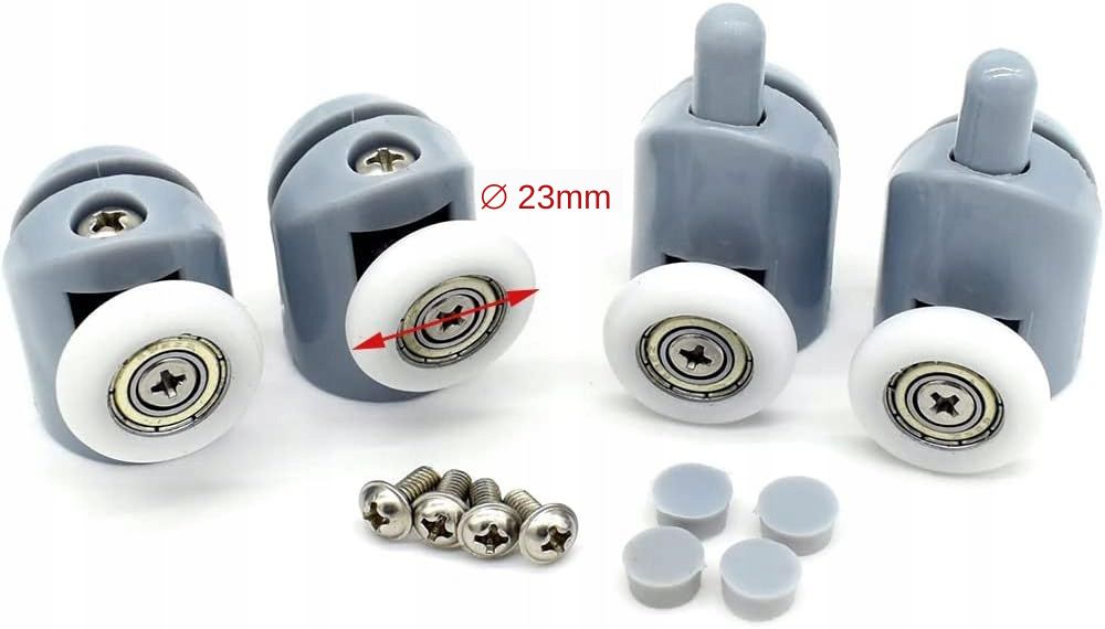 Komplet ROLEK DO KABINY prysznicowej Rolki Kółka Podwójne Zestaw 23mm 8 SZT EAN (GTIN) 5905935875929